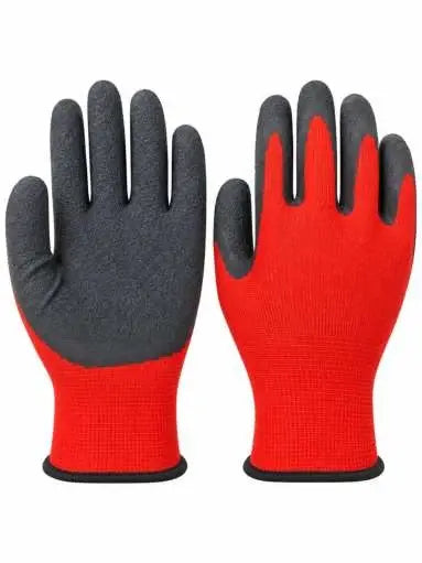 Crinkle-coated knit glove